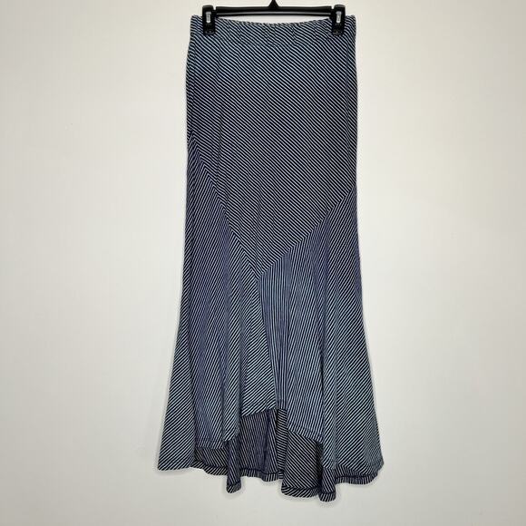 AG Adriano Goldschmied Midi Skirt Women's XS‎ Stripped Stretch Knit High Low Hem - Picture 1 of 8